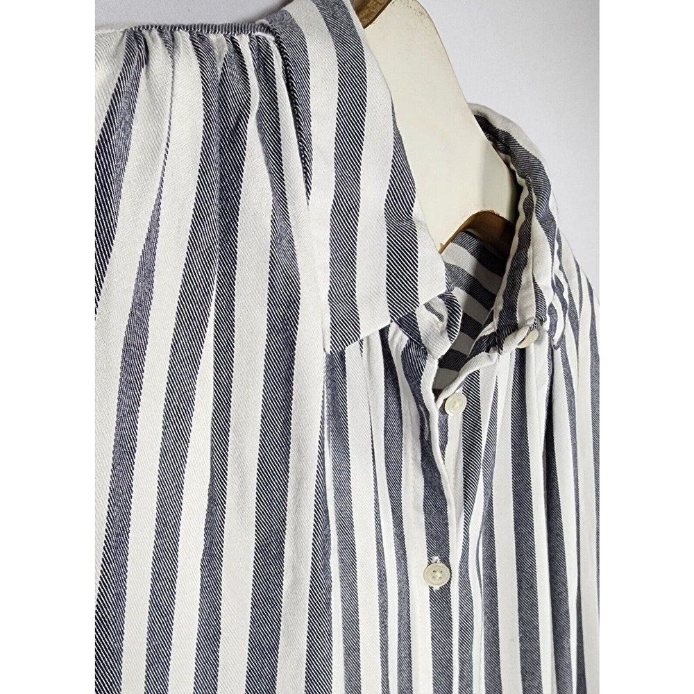 Madewell Central Shirt Blouse in Blue & White Stripe Size XS Women